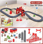 44 Teile/Set Elektrische Eisenbahn Schienensets Zusammenbau Schienenwagen Spielzeug Junge Pädagogisches Simulationsmodell Weihnachts-Geburtstagsgeschenk