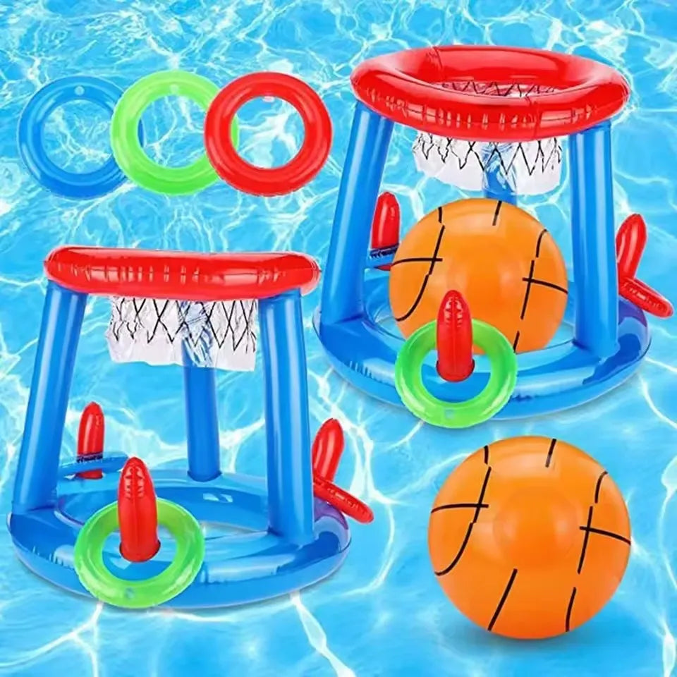 Inflatable Ring Throwing Ferrule Game Floating Basketball Hoop Interactive Water Sport Toy Party Favor Beach Fun Pool accessory Main image