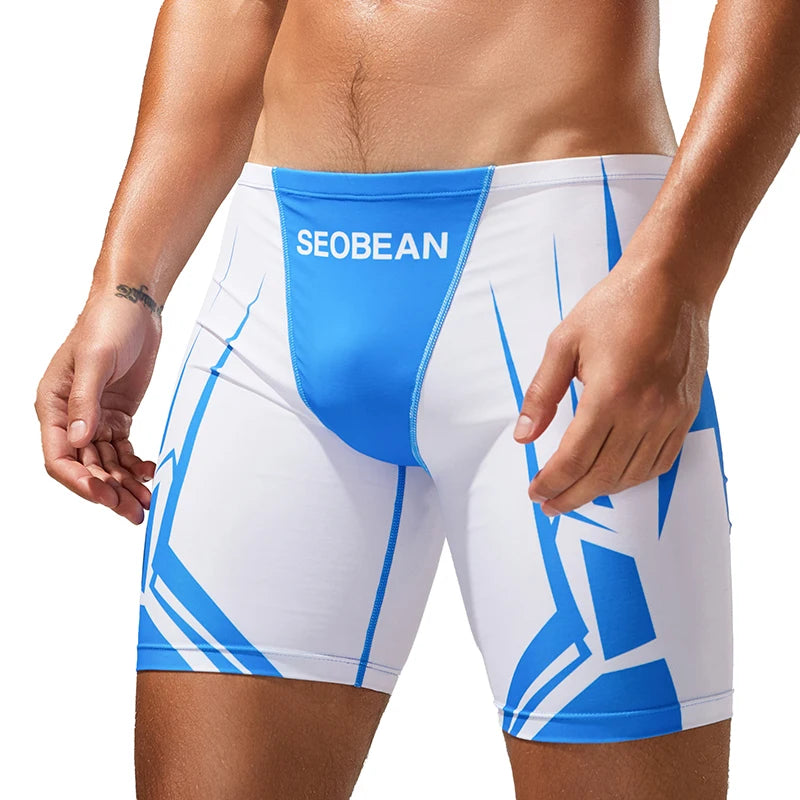 Herren Schnelltrocknende Boxer-Badehose mit Bundzug zum Surfen, für Strand, Sand, Thermische Badeshorts
