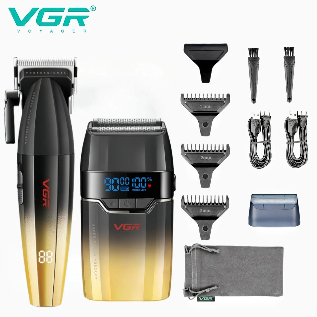 VGR Haarschneidemaschine Professionelle Haarschneidemaschine Gesichtsrasierer Friseurschere Barttrimmer Metalltrimmer für Herren V-003 V-906 V-308