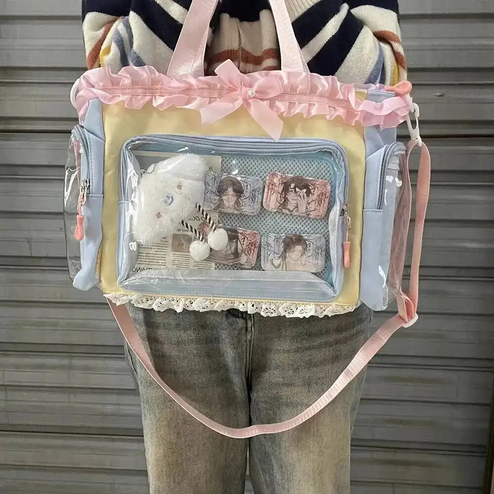 Neue Y2K Süße Japanische Ita Bag Lolita Mädchen Transparente Umhängetasche Große Kapazität Umhängetasche Lässige Tasche DIY Display Handtaschen