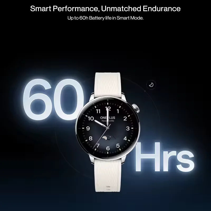 Globale Version OnePlus Watch 3 43mm Smartwatch 1.32 Zoll AMOLED Display Bis zu 60 Stunden Akkulaufzeit Wear OS by Google GPS NFC