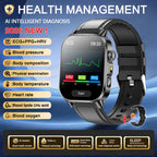 Neue Herren Smartwatch für präzise Gesundheitsdiagnose: EKG, Blutdruck, Blutsauerstoff, Blutfett, Harnsäure, Temperatur, Bluetooth-Anruf