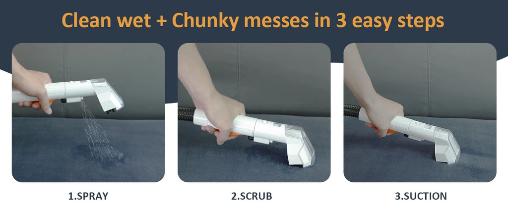 OMESER W05 Handstaubsauger Teppichreiniger 750W 15Kpa Kabelgebundenes punktuelles Reinigungsgerät Nass-Stoff-Teppich-Sofa-Reinigung Tragbar für Haustiere Auto