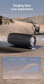 ZEALOT-S56 Bluetooth Lautsprecher 40W Ausgangsleistung Bluetooth Lautsprecher mit ausgezeichneter Bassleistung IPX6 wasserdichter Camping-Lautsprecher