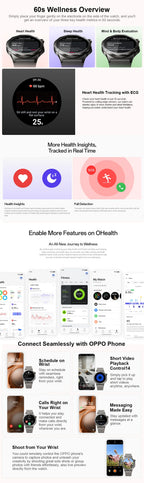 EU Version OPPO Watch X3 Smartwatch Wear OS by Google Schlaf 16 Tage Akkulaufzeit SpO2 Blutsauerstoffüberwachung IP69 Google Wallet