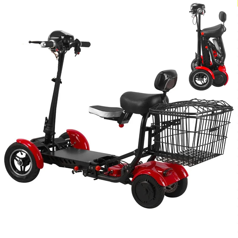 Elektrisches Vierrad-Skateboard Tragbare Elektroroller 10 Zoll 36V klappbarer Elektroroller für Behinderte und Senioren