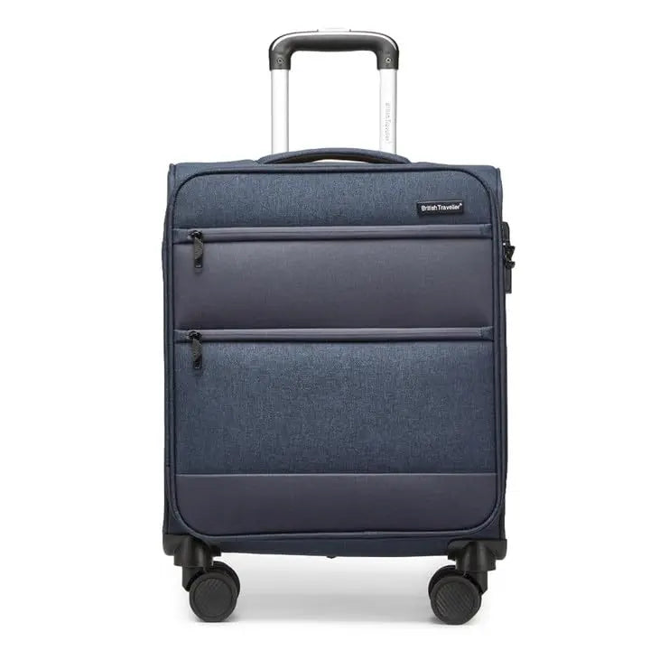 Britisches Traveller Frachtkoffer 53.5x40x21cm Leichtgewicht Handgepäck 4 Rollen TSA Schloss Weichgepäck Stoff