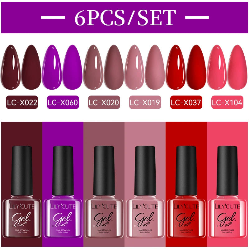 LILYCUTE Nagelgel-Politur-Set, Rosa Grün, Frühling, DIY-Nagelkunst-Design, lang anhaltend, Soak Off UV Gel, Maniküre, Malgel, Vernis-Kit