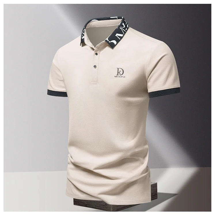 Sommer Herren-Poloshirt modisches Eisseide schnell trocknendes Kurzarm-T-Shirt einfarbig locker sitzendes Businesskragen-Oberteil