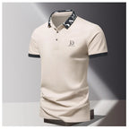 Sommer Herren-Poloshirt modisches Eisseide schnell trocknendes Kurzarm-T-Shirt einfarbig locker sitzendes Businesskragen-Oberteil