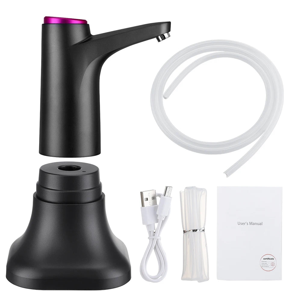 Automatischer Wasserspender, elektrische Wasserpumpe, Tastensteuerung, USB-Ladefunktion, tragbar für Küche, Büro, Outdoor, Getränkespender