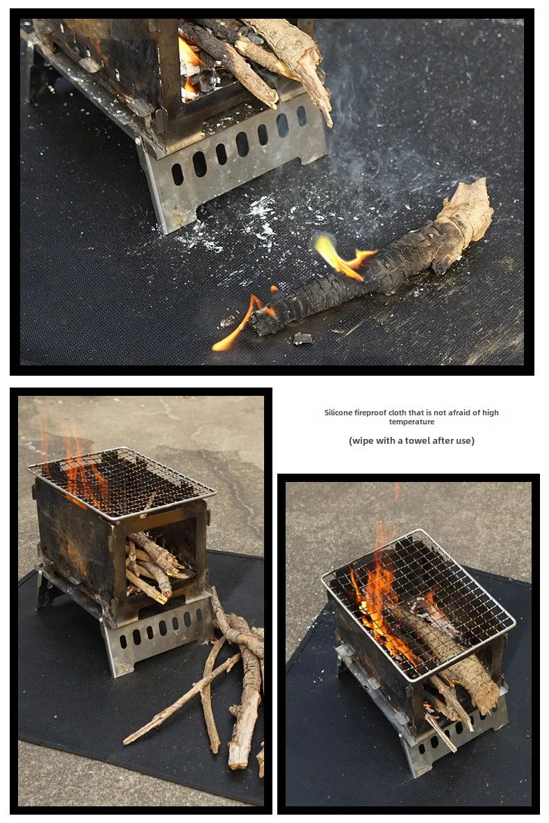 Neue Outdoor-Camping feuerfeste Matte Picknick Barbecue Isolationsmatte flammhemmend Hochtemperatur-Feuerdecke Fiberglasmatte