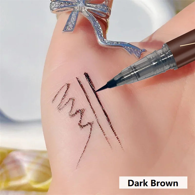 Ultrafeiner Augenbrauenstift wasserfest professioneller schweißfester flüssiger Eyeliner Augenbrauen-Dauer-Make-up-Kunst mit zwei Funktionen