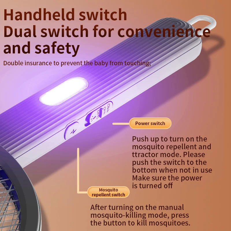 Faltbare elektrische Mückenklatsche 3-in-1 elektrische Mückenlampe wiederaufladbare Wand-Mückenklatsche