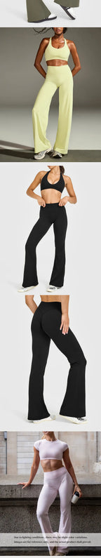 Ausgestellte Leggings Gerade Leg Leggings Damen Weite Hosen Yoga Atmungsaktive Fitness Kleidung Vielseitige Freizeithose