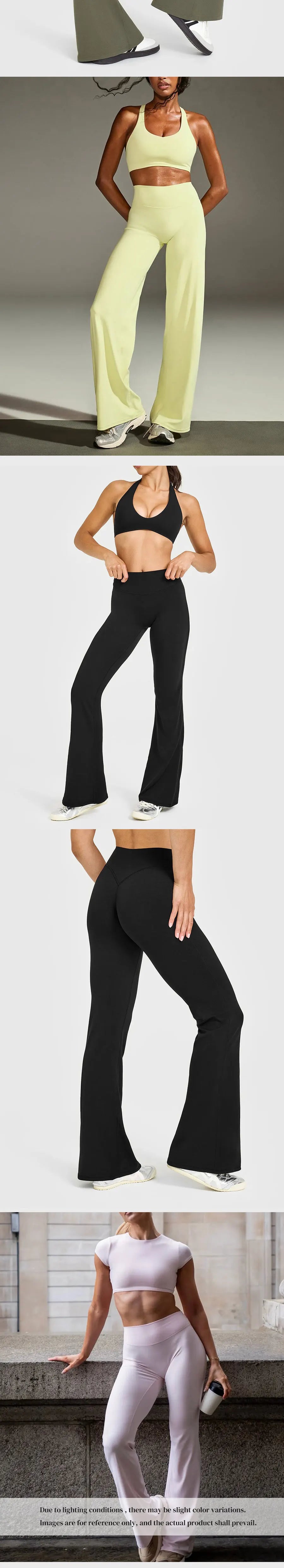 Ausgestellte Leggings Gerade Leg Leggings Damen Weite Hosen Yoga Atmungsaktive Fitness Kleidung Vielseitige Freizeithose
