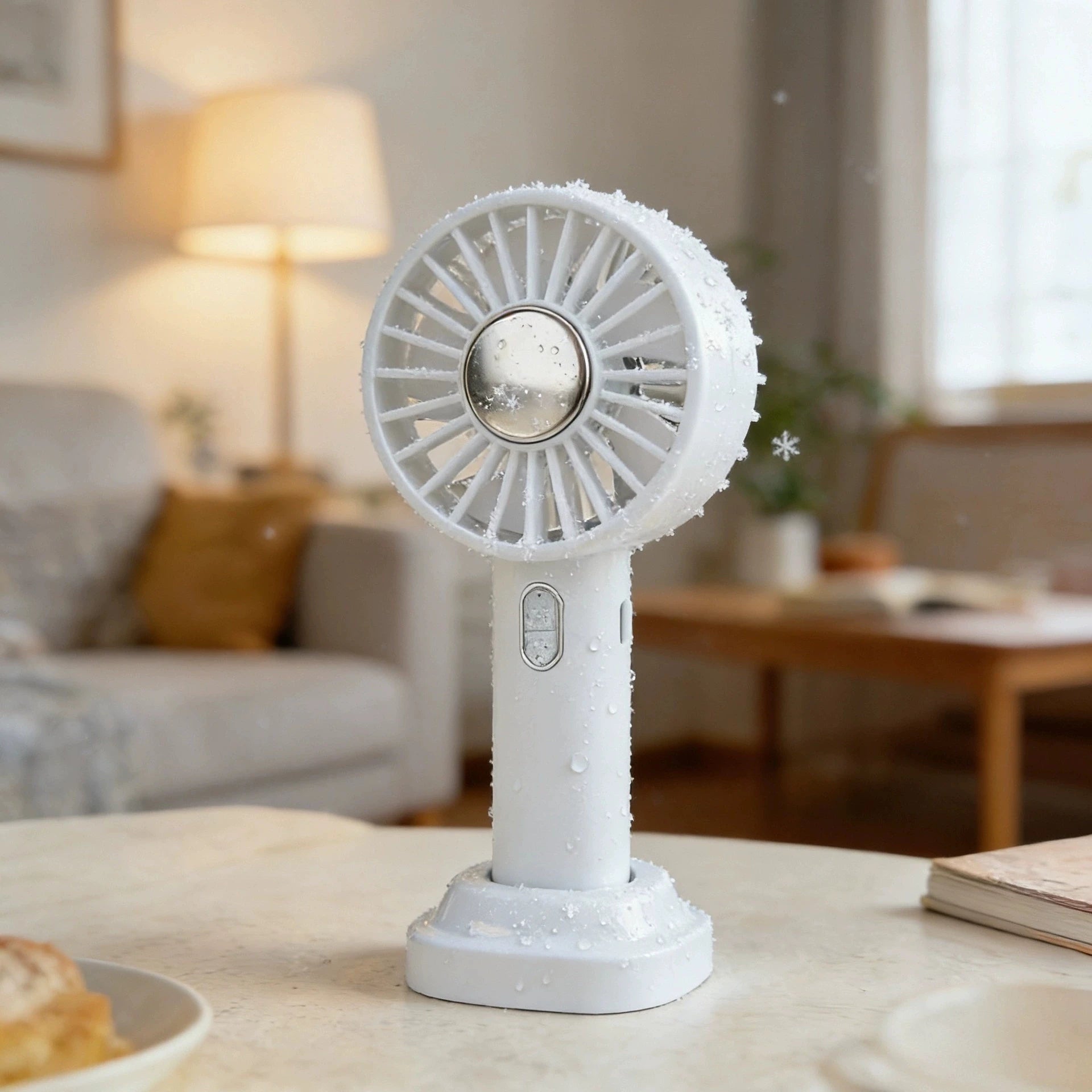 Mini-Kühlventilator, 3 Geschwindigkeiten, tragbar, sommerlich erfrischende Brise, Eisbeutel, 1800 mAh wiederaufladbare persönliche Klimaanlage