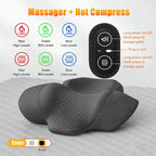 Elektrisches Nackenmassagegerät, Nackenkissen, Heiße Kompresse, Nackenstreckung, Heizung, Vibration, Nacken-Schultermassagekissen, Rückenstreckung