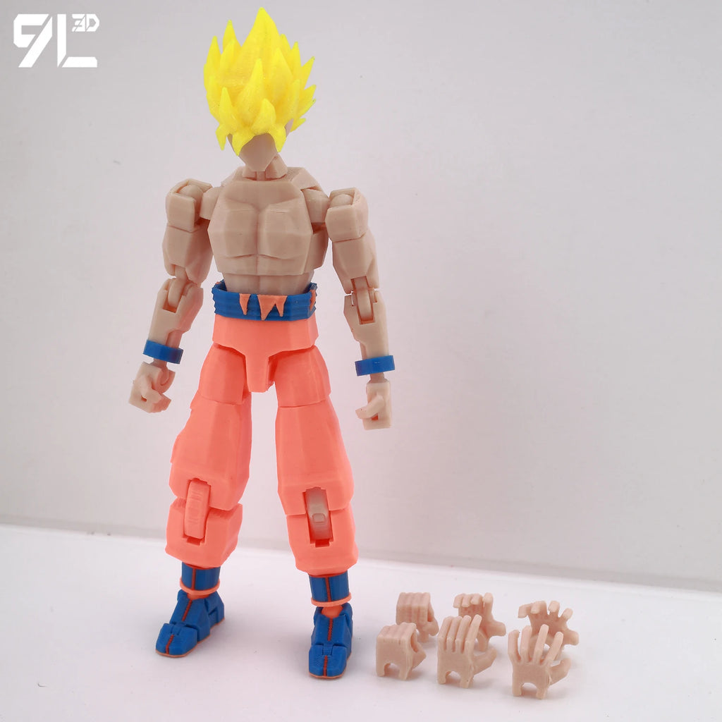 9L3D Gedruckte Dragon Ball Son Goku Vegeta Beerus Frieza Anime Lucky13 Dummy13 Titan13 Actionfiguren Mehrgelenkige Bewegliche Spielzeuge