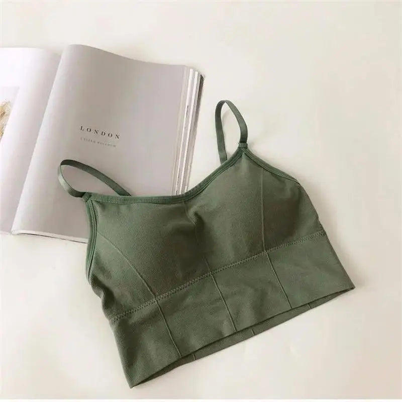 Sexy Damen Tops Rücken Kreuzgurt Tank Top Push Up Lauf Sport BH Atmungsaktiver Weicher Fitness Beauty Einfarbiger Yoga BH