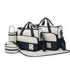 5-teiliges Set große Wickeltasche für Mütter, Reisetasche, Kinderwagen-Organizer, Babywindeltasche, Mummy Maternity Wickeltasche für Neugeborenen-Zubehör