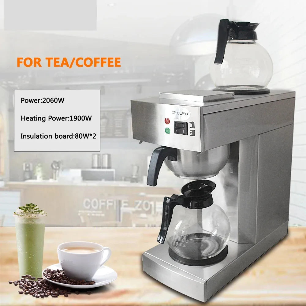 Commerical Coffee Tea Brewer Maker American Coffee Machine Hot Plate Full-Automatic With Coffee Pot Coffer Maker