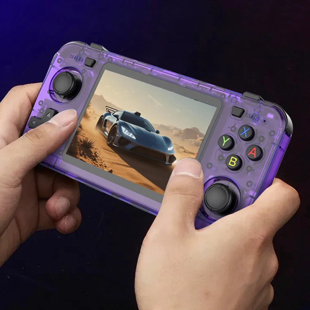 BOYHOM Grünes R36H Retro-Videospielkonsole 3,5 Zoll IPS-Bildschirm RK3326 3000 mAh Offenes Linux-System Tragbarer Player 64GB 128GB