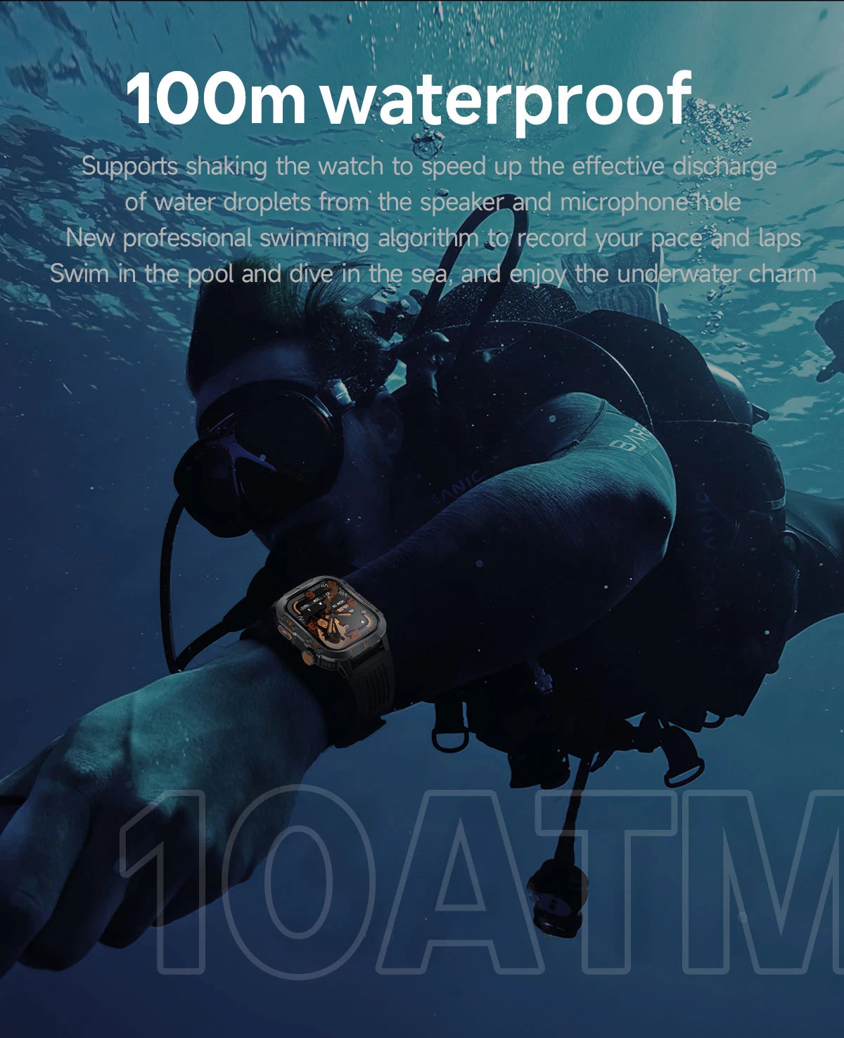 2025Neue GPS Smartwatch für Xiaomi IOS Militärkompass Taschenlampe Smartwatch Herren 10ATM Wasserdicht 100+Sportmodi BT Anruf Uhr