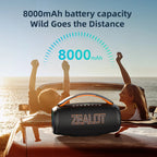zealot-P12 Lautsprecher 60W Bluetooth-Lautsprecher Tragbarer Lautsprecher mit 10 Stunden Spielzeit, Tragegriff, für Camping, Party, TWS, AUX