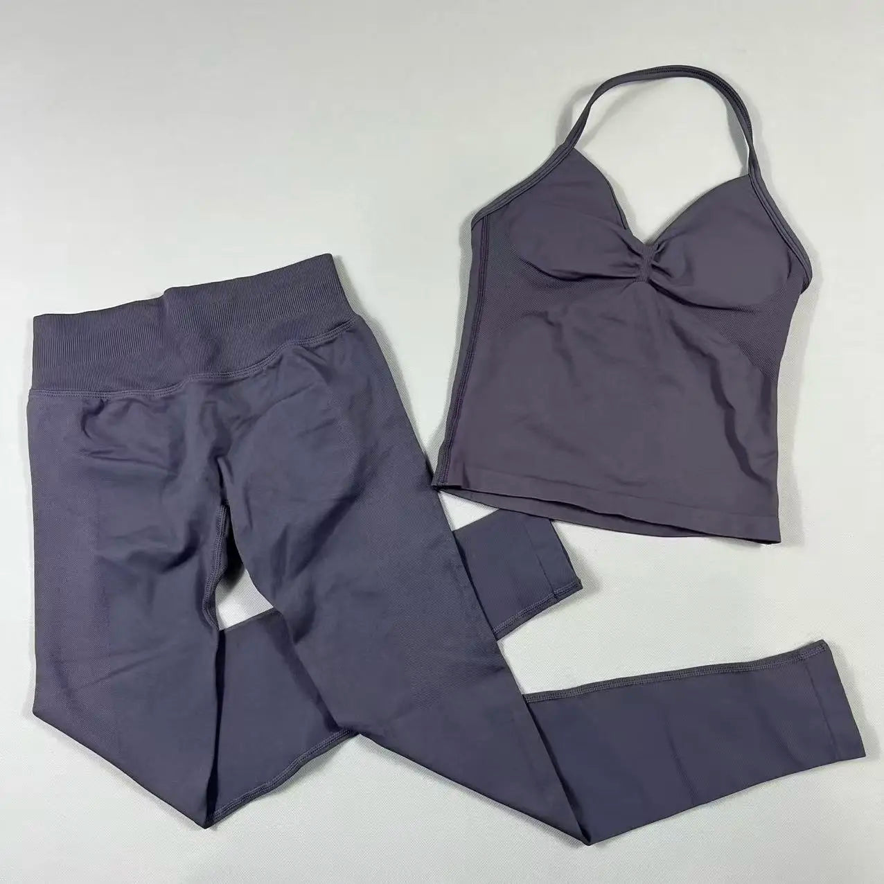 UETEEY Seamless Gym Set Women Tank Tops High Waist Scrunch Yoga Leggings Fitness Clothes Workout Sets Gym Suit Activewear