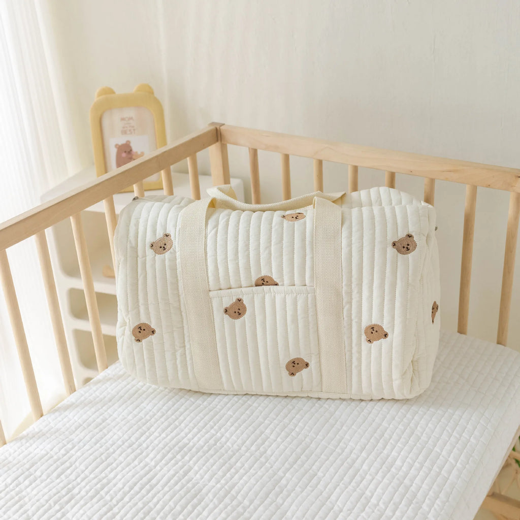Wickeltasche Bär Umstandspaket Baby Windeltasche Kinderwagen Windel-Organizer Tragbare Einkaufstaschen Reise-Wickeltasche Messenger Bag