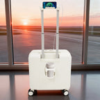 Handgepäck Roller Koffer Trolley 18" ABS-Schale Kabinengepäck Frontfach Multifunktionsräder Erweiterbar