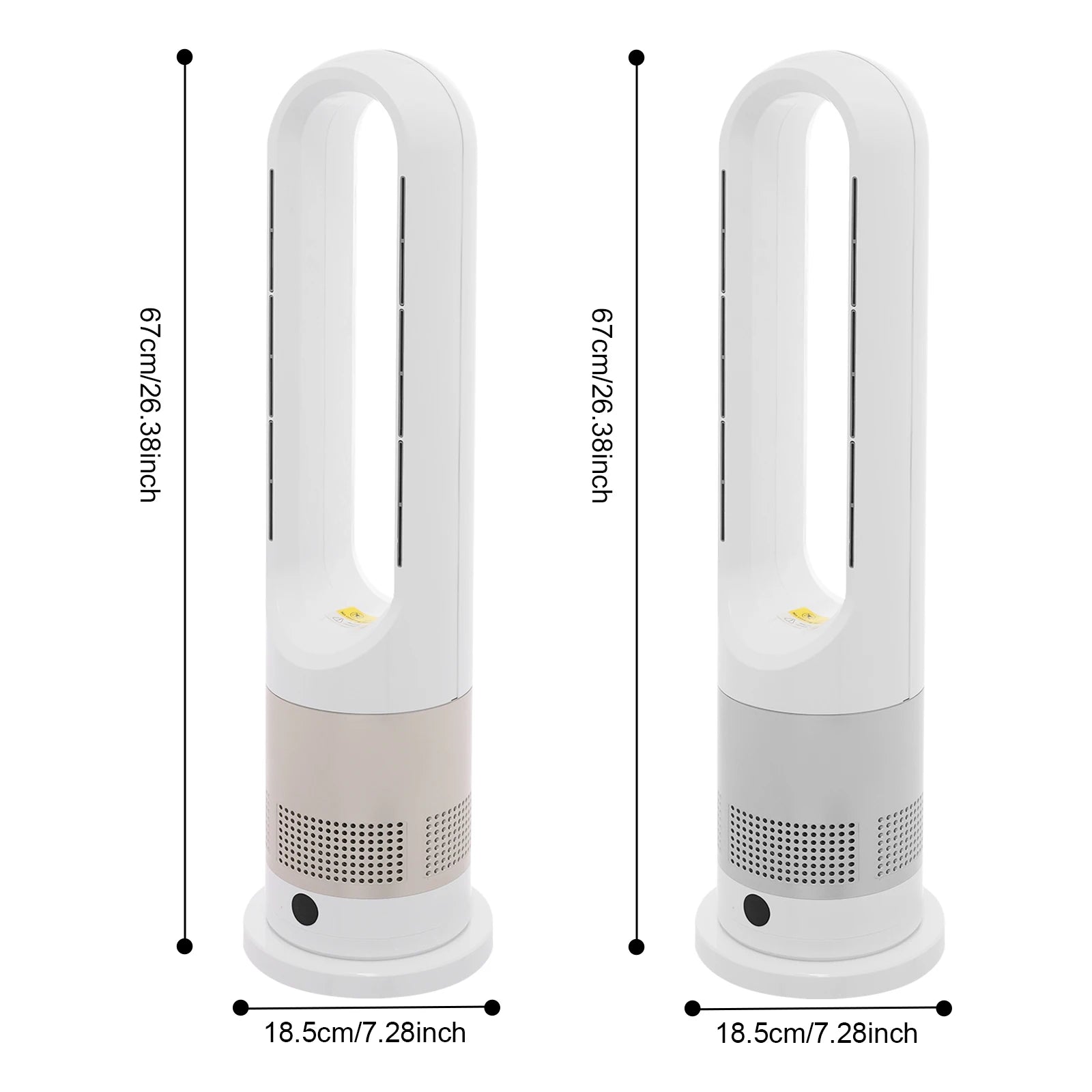 Blattloser Ventilator zum Kühlen und Heizen 220 V mit Timer, Fernbedienung, 8 Windstärken, leise, für Zuhause, Klimaanlage, Heizung, LED-Anzeige