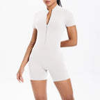 Reißverschluss Gym Jumpsuit Kurz Damen Yoga Sets Sport Outfits Weibliche Yoga Overalls Workout Kleidung Fitness Anzug Damen Trainingsanzug