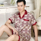 Hochwertiges Pyjama-Set Herren Frühling Herbst Dünn Polyester Eisseide Langarm Schlafanzug Übergröße Sommer Hauskleidung Männlich