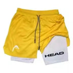 Laufshorts Herren Fitnessstudio Training 2-in-1 Sport Kompression Mode Schnelltrocknend Workout Harajuku Jogging Doppellagig Sommer