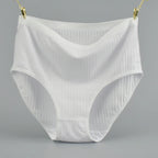 Weiche Baumwollhöschen mit hoher Taille Unterwäsche für Damen Atmungsaktive Übergröße Damen Slips Weibliche Dessous Unterhosen Höschen Gestreift