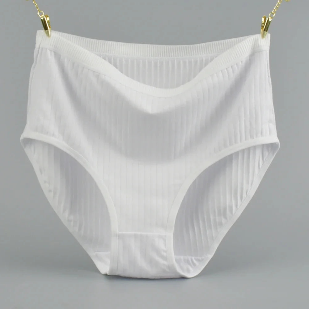 Weiche Baumwollhöschen mit hoher Taille Unterwäsche für Damen Atmungsaktive Übergröße Damen Slips Weibliche Dessous Unterhosen Höschen Gestreift