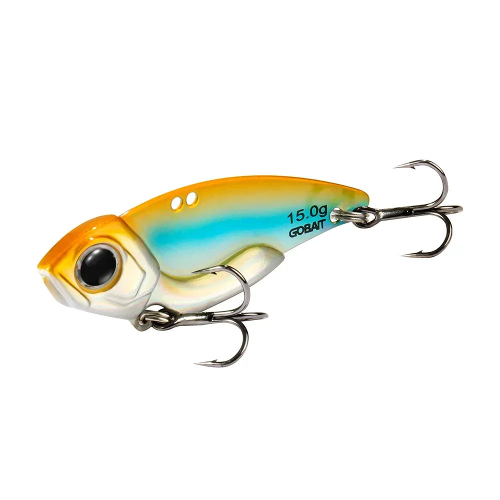 Metall Jig VIB Köder 7g 10g 15g Löffel Spinner Laserlackierung Angelgerät Drillinge Swimbait Pesca Bait Spinnerbait VIBRATION