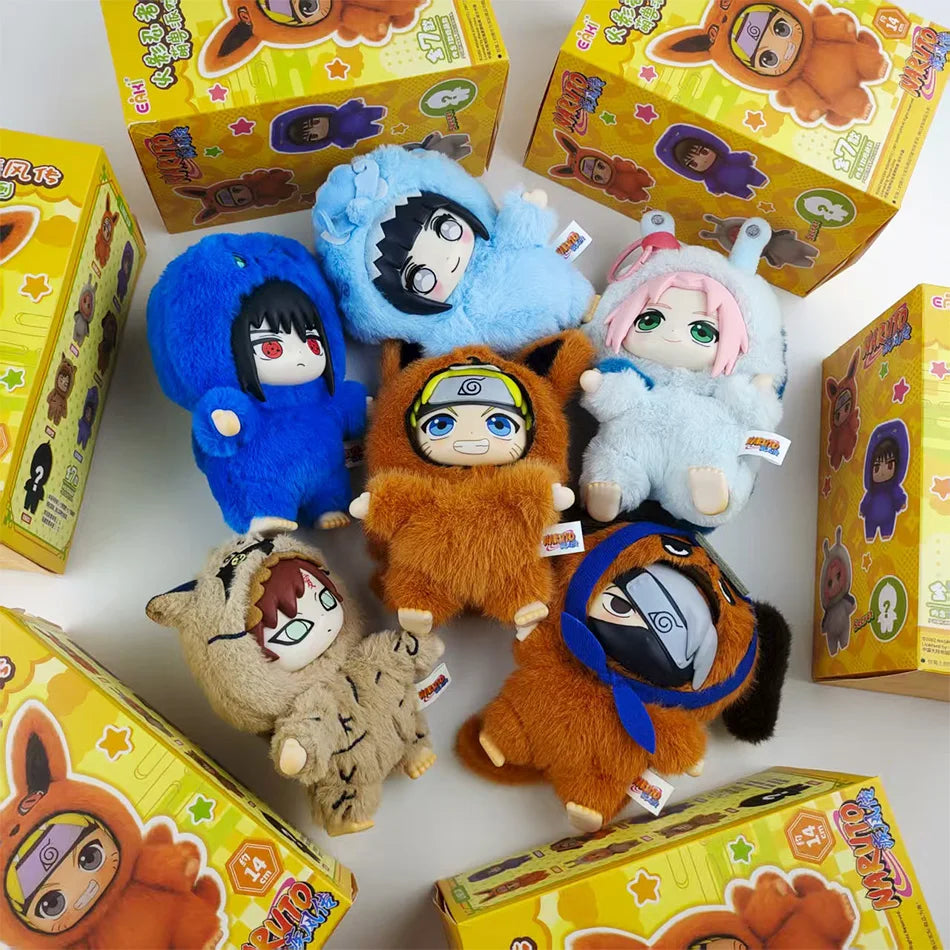 *Auf Lager  Naruto Itachi Sasuke Kakashi Gaara Serie Blind Box Trendiges Spielzeug Figur Plüsch Anhänger Sammlung Weihnachtsgeschenk