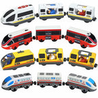 Holz-Lokomotive, magnetische elektrische Eisenbahn-Spielzeuge, passend für Biro-Holz-Druckguss-Schlitz-Eisenbahnstrecke, pädagogisches Spielzeug für Kinder