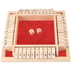 Vierseitige Klappkarten-Spiele Intellektuelles Lernspiel Box Würfel Spielzeug Eltern-Kind-Spiele Shut The Box Holz-Zahlen-Spiel Brettspiele
