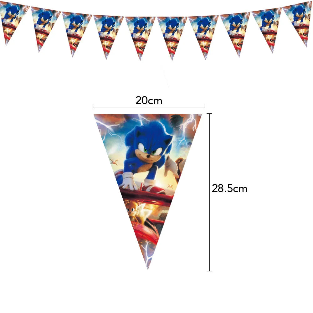 Sonic Geburtstagsparty Dekoration Spiel Igel Ballons Actionfigur Party Pappteller Handtuch Becher Tischdecke Spielzeug Kindergeschenke