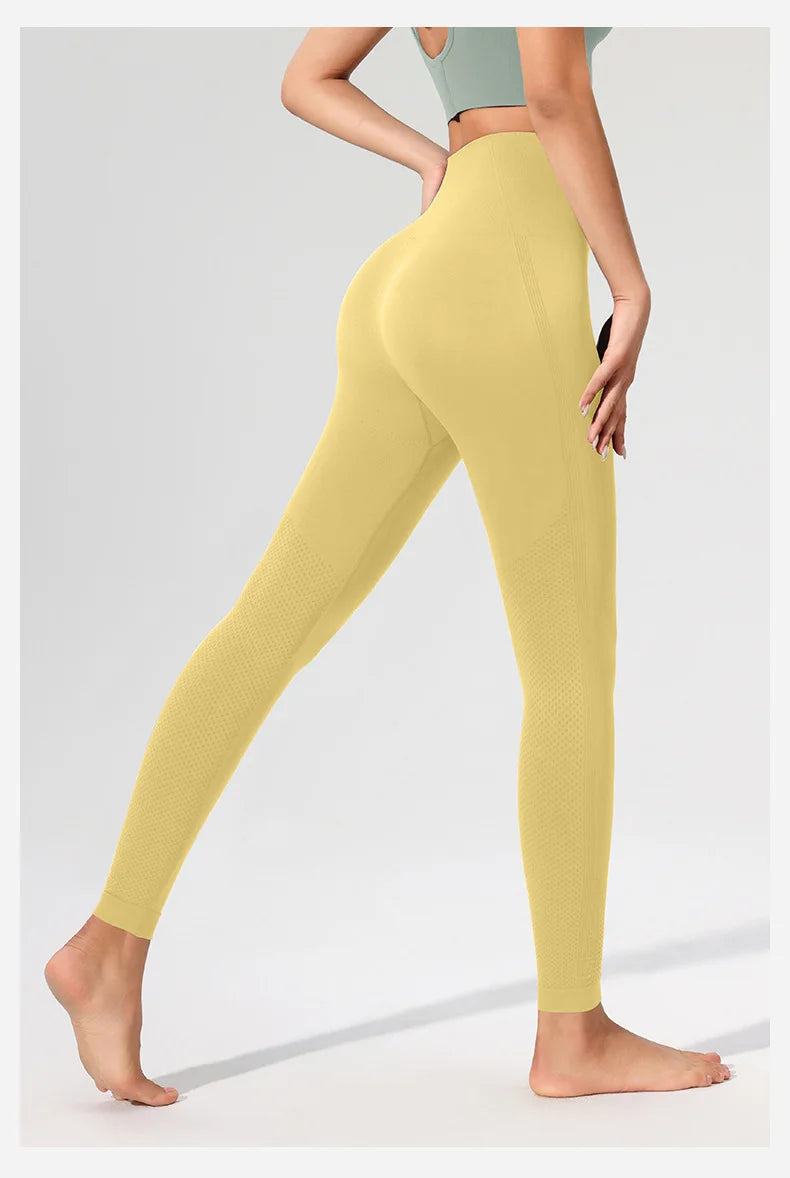 Pfirsich Lift Hüfte Hohe Taille Yogahose Damen Stretch Eng Trainingshose Laufen Sexy Fitnesshose