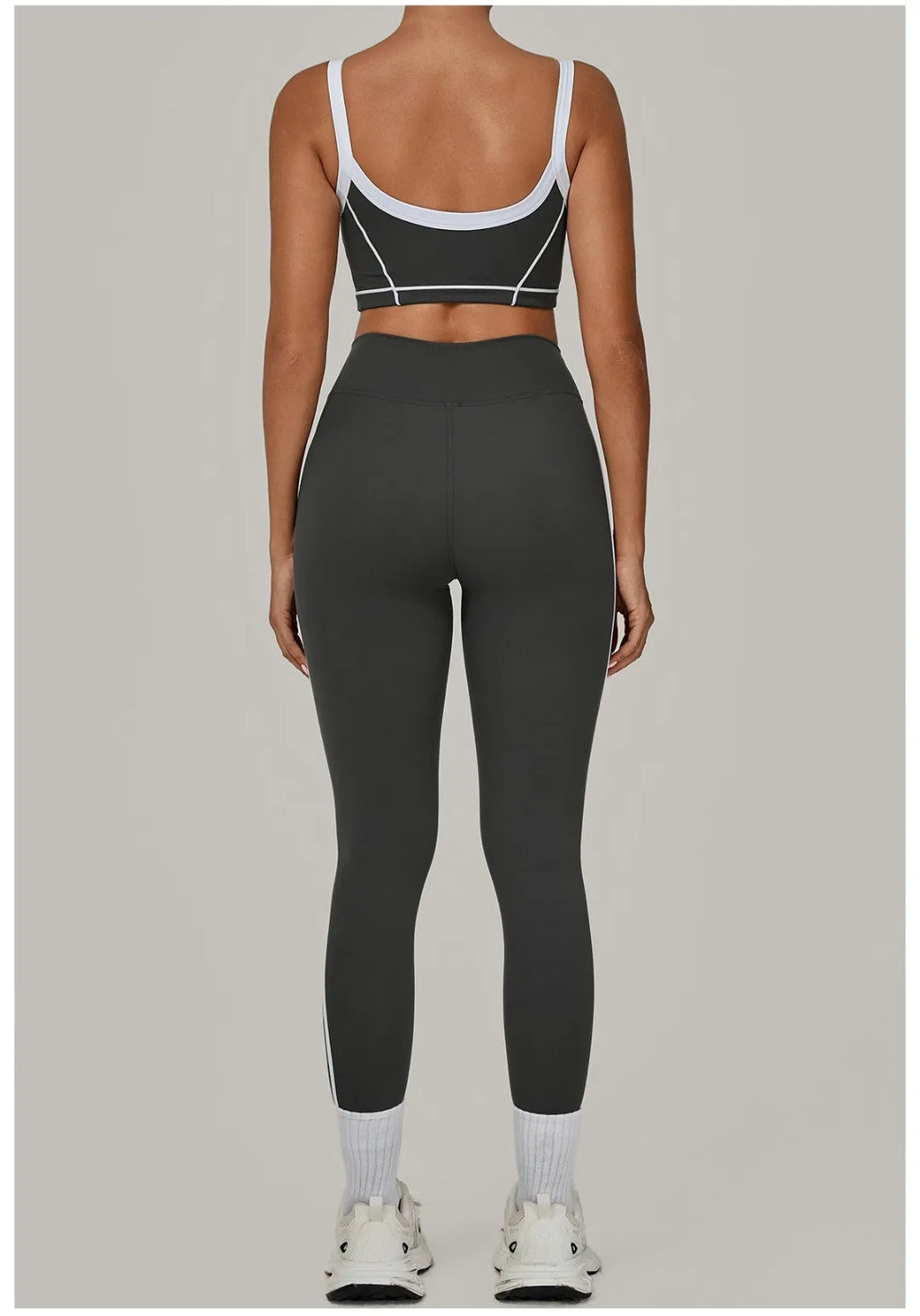 2PCS Damen Yoga-Set Hohe Taille Peach Hip Herausnehmbare Polsterung Sport-BH Hose Fitnessanzug Laufen Workout Gym Leggings Yoga-Set
