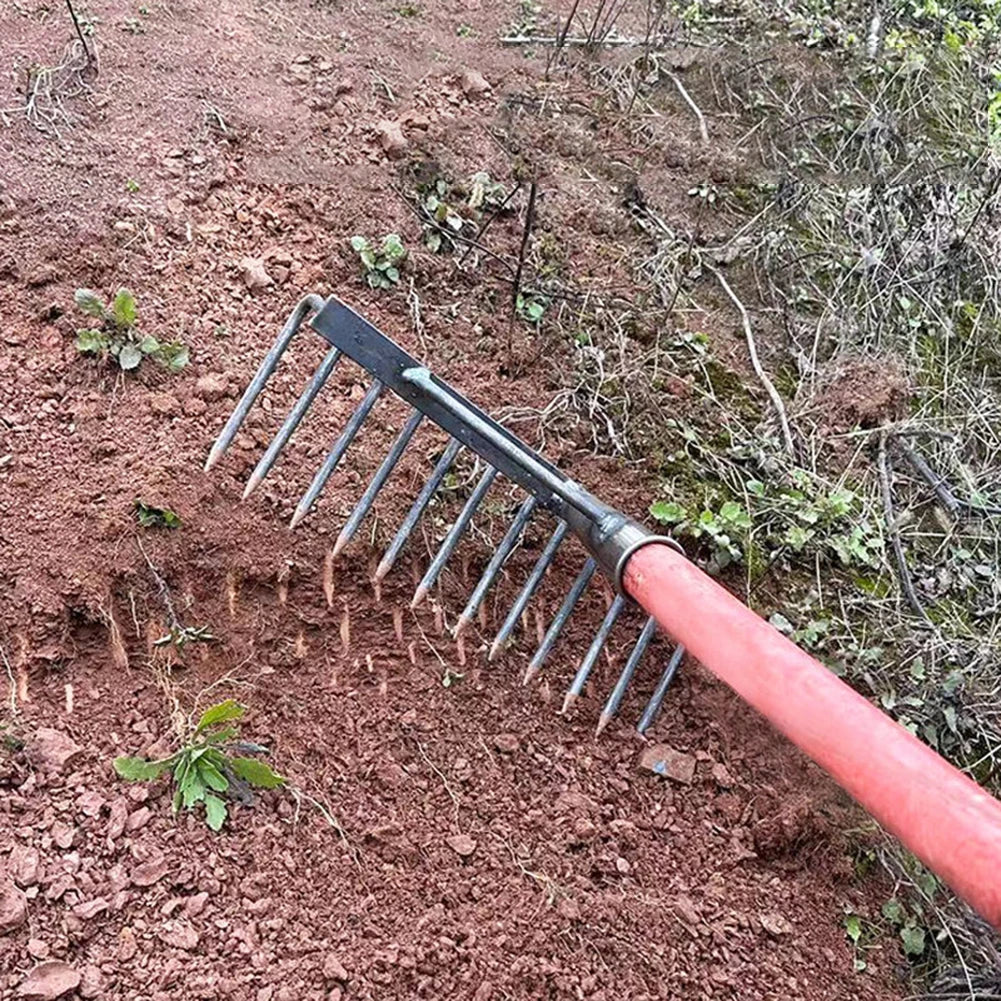 Jäthacke Rechen 4/7/9/12 Zinken Landwirtschaftliches Werkzeug Jätvertikutierer Artefakt Landwirtschaftliche Nagelharke Kohlenstoffstahl Gartenjätwerkzeuge