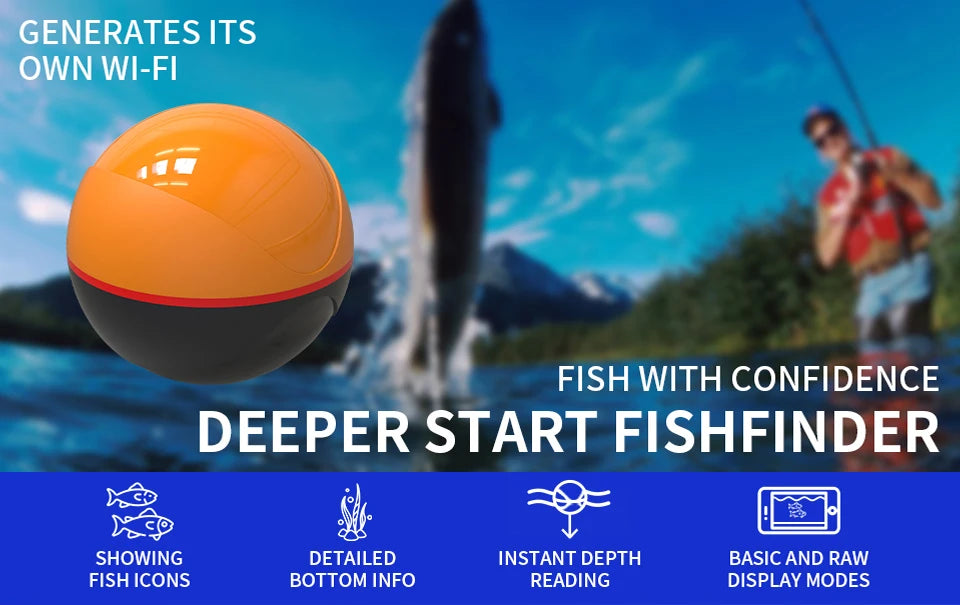 Erchang F68 WIFI Fischfinder 100M Drahtloser Fischfinder Echolot Detektor Angeln für See und Meer IOS& Android
