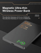 QI 2.1 Magnetische Powerbank Kabelloses Schnellladen Tragbarer externer Ersatzakku für iPhone 12-17 Pro Watch Airpods 5000/10000mAh