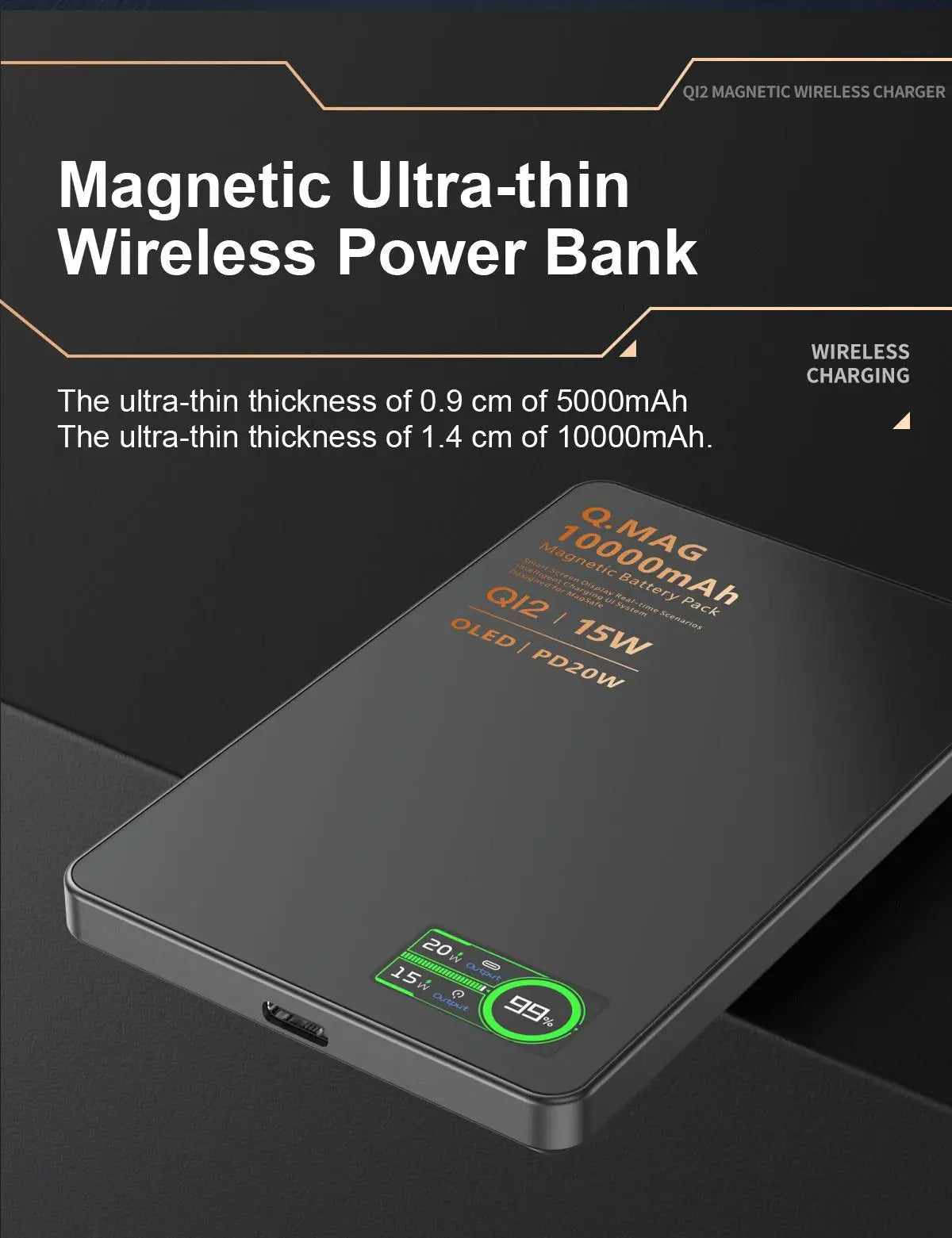 QI 2.1 Magnetische Powerbank Kabelloses Schnellladen Tragbarer externer Ersatzakku für iPhone 12-17 Pro Watch Airpods 5000/10000mAh